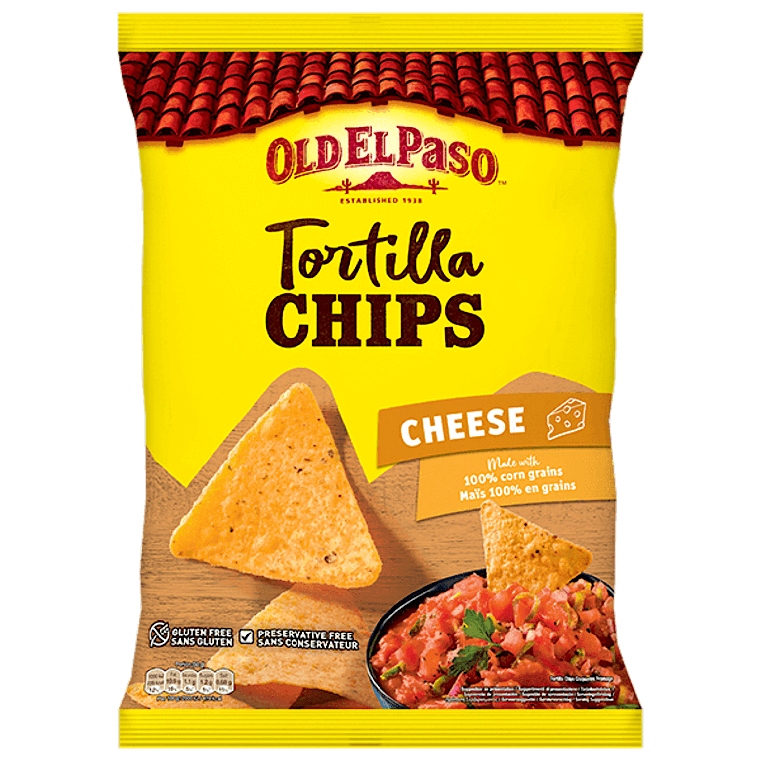 paquet de chips tortilla au fromage Old El Paso 185g
